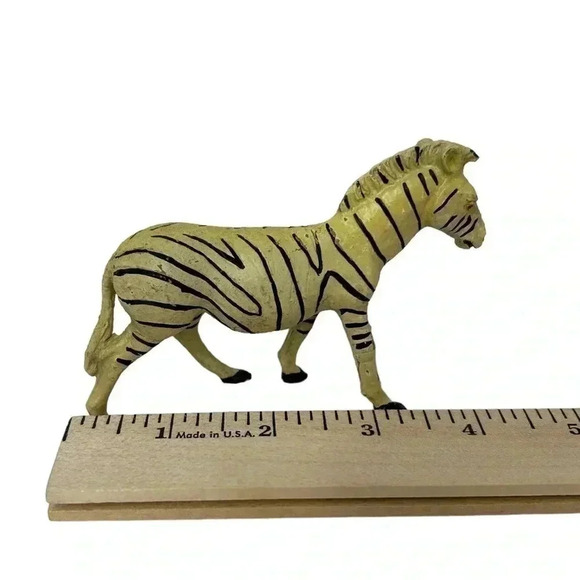 VINTAGE 1970s? HANDMADE HAND-PAINTED AFRICAN CLAY SAFARI ANIMAL FIGURINES SET - Picture 7 of 15